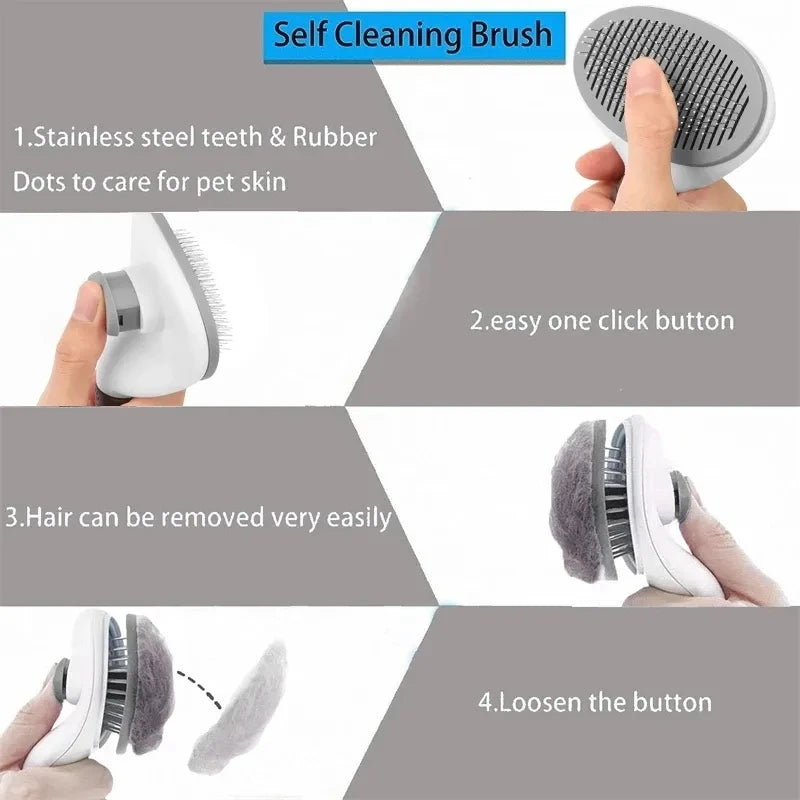 Self-Cleaning Grooming Comb for Cats & Dogs